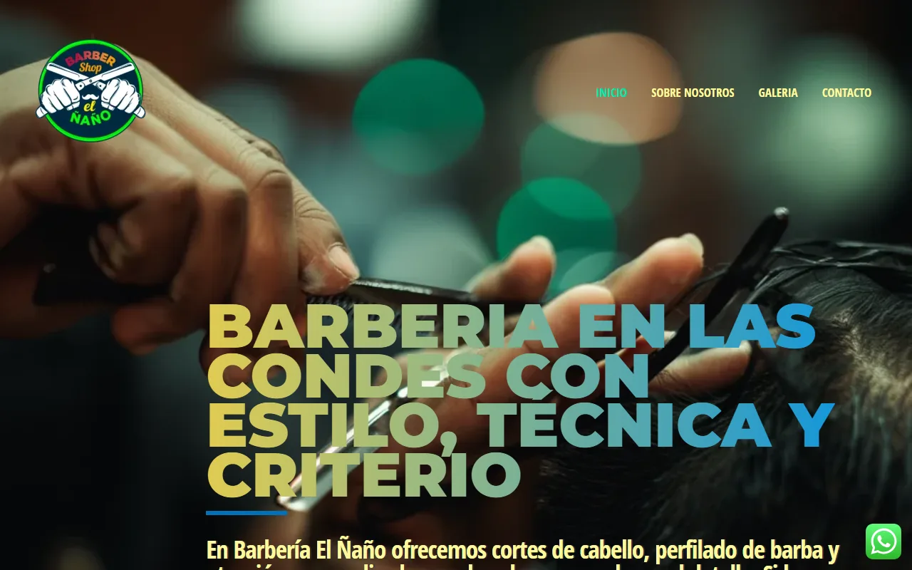 Portada del sitio web de Barbería El Ñaño, desarrollado por ROCALDE