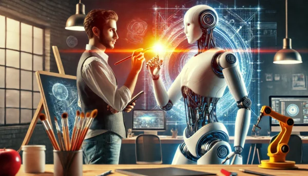 Cómo la IA Está Transformando la Creatividad Artística: ¿Aliada o Amenaza para los Creativos?. 4 robotvscreativo